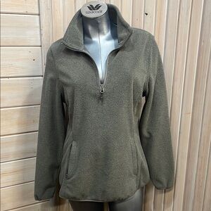 Amazon Essentials Women's Gray Quarter-Zip Fleece Sweatshirt